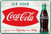 Signs-USA - Retro wandbord - metaal - Coca Cola - Fishtail Bottle - 30 x 40 cm