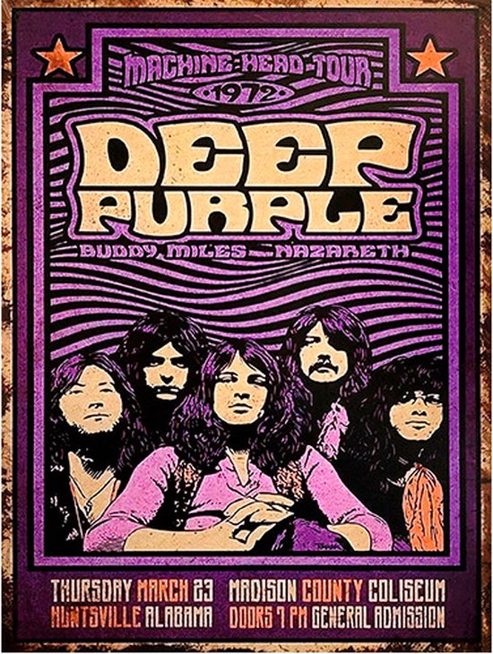 Signs-USA - Concert Sign - metaal - Deep Purple in Alabama - 30 x 40 cm