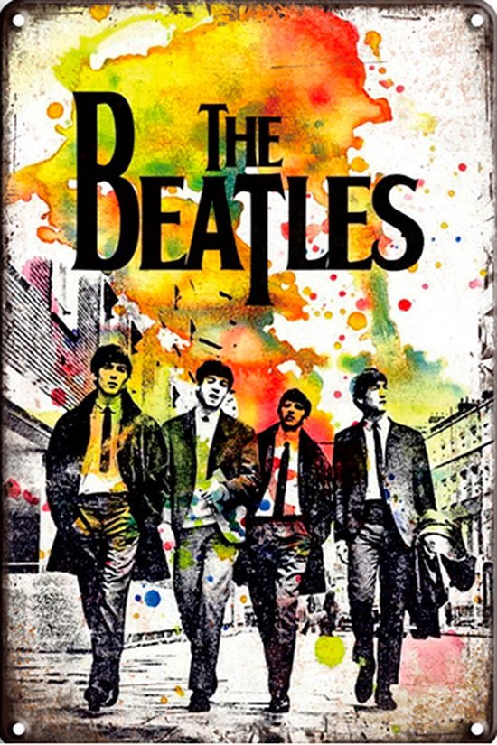 Signs-USA - Muziek Sign - metaal - The Beatles - Oil Paint Color - 30 x 40 cm