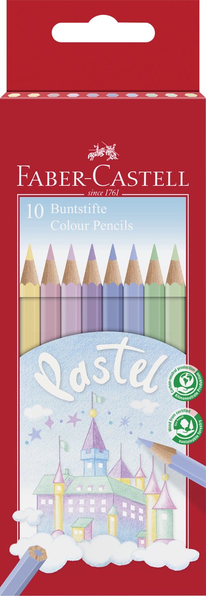Faber-Castell kleurpotloden – zeskantig – 10 stuks – pastel – FC-111211