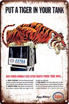 Signs-USA - Retro wandbord - metaal - Esso - Put a Tiger in Your Tank - Pump - 30 x 40 cm