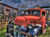 Signs-USA - Retro wandbord - metaal - Rusty Red Car - 30 x 40 cm