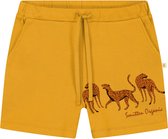 Smitten Organic -  'Safari lopende luipaard' gele korte broek