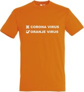 T-shirt Corona virus / oranje virus | Koningsdag | oranje shirt | Koningsdag kleding | Oranje | maat S
