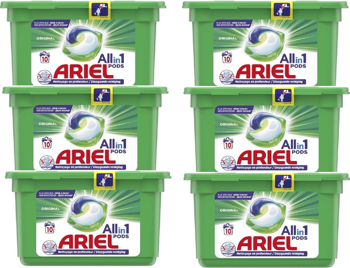 Ariel All in 1 Wasmiddel Pods Original - 6x10 Wasbeurten - Voordeelverpakking