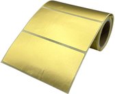 Gouden Sluitsticker - Cream Gold - 100 Stuks - XXXL - rechthoek 100x50mm - goud - sluitzegel - sluitetiket - preegsticker - chique inpakken - verzenddoos - cadeau - gift - trouwkaart - geboortekaart - kerst