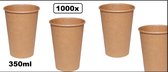 1000x Mega Coffee cup karton marron 350ml - Café thé chocolat soupe boisson eau gobelet karton
