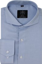 Vercate - Strijkvrij Overhemd -  Platinum Blauw - Slim Fit - Jacquard - Heren - Maat 38/S
