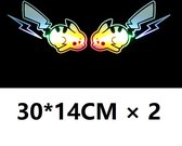 Muurstickers Kleurrijke Laser Pokemon - Pikachu - Kinderkamer - Koelkaststickers - Autostickers 30×14CM*2