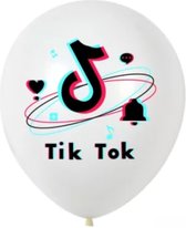 Tik-tok ballonnen 10 stuks kleur wit 12 inch