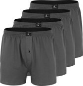 Clark Crown Wijde Boxershorts Heren 4-Pack Classics Multipack - XXL - Grijs