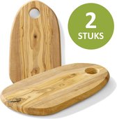 Veluw® Serveerplank - Borrelplank - Serveerplank - Kaasplank - Olijfhout - Set van 2