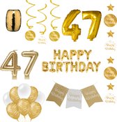 47 jaar Verjaardag Versiering pakket Gold