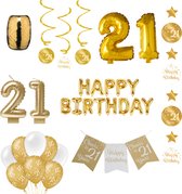 21 jaar Verjaardag Versiering pakket Gold