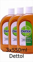 3x Dettol - antiseptisch allesreiniger - 3x550ml - 1650ml