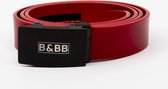 Black & Brown Belts/ 125 CM/ Squared 2.0 - Red Belt /Automatische riem/ Automatische gesp/Leren riem/ Echt leer/ Heren riem Rood/ Dames riem Rood/ Broeksriem/ Riemen / Riem /Riem h