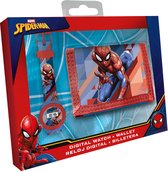 Marvel Horloge En Portemonnee Spider-man Jongens 22 Cm Rood 2-delig