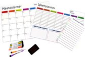 Magnetische Weekplanner Whiteboard set - Planners voor de Koelkast - Maandplanner - Familieplanner - Planbord - Gezinsplanner