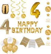 4 jaar Verjaardag Versiering pakket Gold