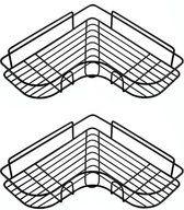 Pico NL® Doucherek Zonder Boren - Badkamerrek Zelfklevend - Planchet Badkamer Zwart - 2 Stuks