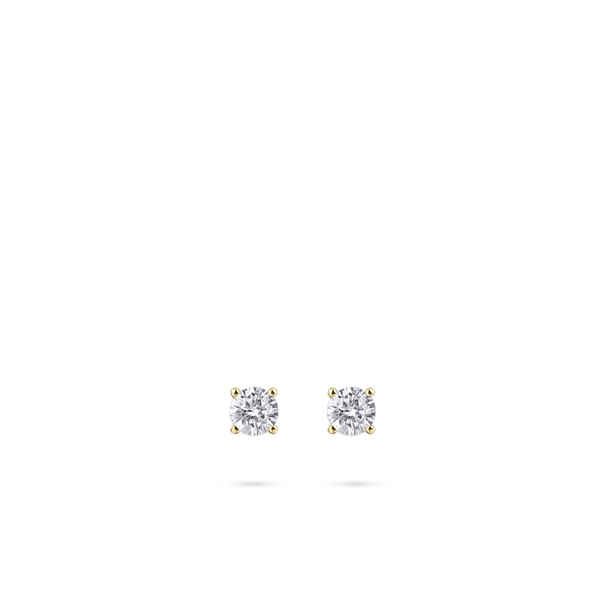 Gisser Jewels - Oorstekers VGE037/4 - 14k geelgoud - met zirconia stenen - 4 mm