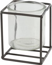 bloempothouder Katia 10 x 8 cm staal/glas bruin