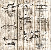 muurstickers Awesome Quality 30x30cm EVA beige 3 stuks