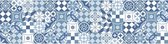 muursticker Backsplash Blue Clementine 45x180cm PVC blauw