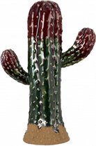 beeld cactus fuchsia 28,5 cm keramiek groen/rood