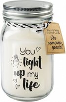 geurkaars You light up my life 13,5 cm wax wit