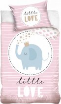 dekbedovertrek Little Love 90 x 120 cm katoen roze