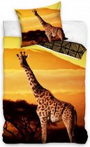 dekbedovertrek Giraffe junior 140 x 200/70 cm katoen geel