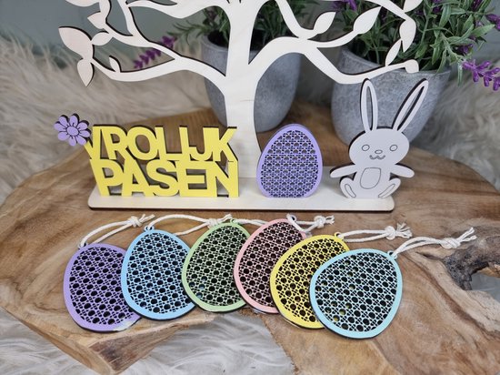 is meer dan Parasiet trek de wol over de ogen Houten Paasboom met gekleurde paaseieren - Paasdecoratie - Paastakken |  bol.com