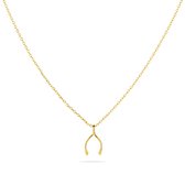 Gisser Jewels - Halsketting VGN012 - 14k geelgoud - met klaver 4 hanger (8 mm breed) - 42 + 3 cm