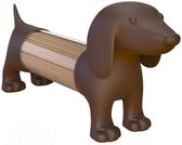 cocktailprikkershouder peper- en zoutstel Teckel 13,8 cm bruin