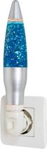 nachtlamp glitter 5 x 20 cm aluminium blauw