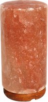 zoutlamp 10 x 10 x 20 cm zoutkristal/hout roze