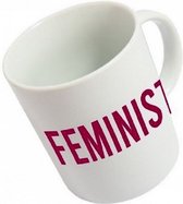mok Feminist 355 ml keramiek wit/donkerroze
