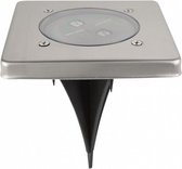 grondspot Torino LED 12 x 13,2 cm RVS IP44 zilver