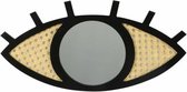 spiegel oogvorm 40 x 20 cm staal/bamboe zwart