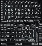 Qwerty Stickers - Low Vision - Zwart Met Witte Letters