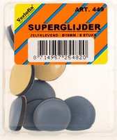 meubelglijder zelfklevend diameter 19mm grijs 8stuks