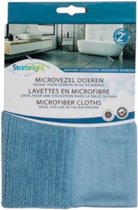 microvezeldoeken 35 x 35 cm microfiber blauw 2 stuks
