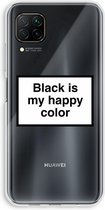 Case Company® - Huawei P40 Lite hoesje - Black is my happy color - Soft Cover Telefoonhoesje - Bescherming aan alle Kanten en Schermrand