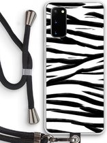 Case Company® - Samsung Galaxy S20 hoesje met Koord - Zebra pattern - Telefoonhoesje met Zwart Koord - Bescherming aan alle Kanten en Over de Schermrand