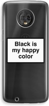 Case Company® - Motorola Moto G6 hoesje - Black is my happy color - Soft Cover Telefoonhoesje - Bescherming aan alle Kanten en Schermrand