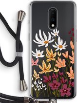 Case Company® - OnePlus 7 hoesje met Koord - Painted wildflowers - Telefoonhoesje met Zwart Koord - Bescherming aan alle Kanten en Over de Schermrand