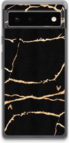 Case Company® - Google Pixel 6 hoesje - Gouden marmer - Soft Cover Telefoonhoesje - Bescherming aan alle Kanten en Schermrand