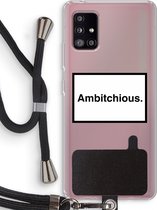 Case Company® - Samsung Galaxy A51 5G hoesje met Koord - Ambitchious - Telefoonhoesje met Zwart Koord - Bescherming aan alle Kanten en Over de Schermrand