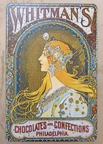 Alphonse Mucha - Whitman's Chocolates Metalen Wandbord  - Zodiac Art Nouveau Affiche Belle Epoque Chocolade Reclame Jugendstil Poster